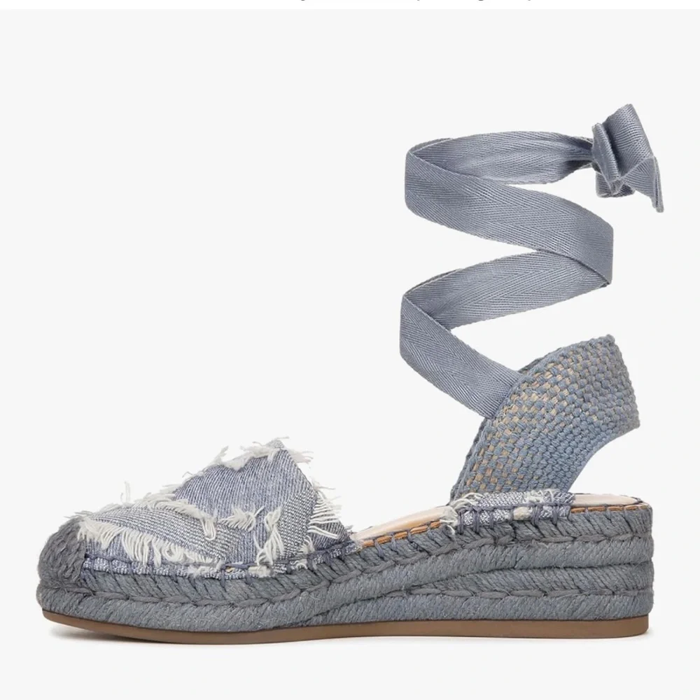🆕 Franco Sarto Britney Denim Blue Espadrilles